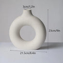Minimalist white decorbites ceramic donut vase set living room by Decorbites