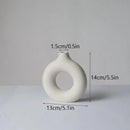 Minimalist white decorbites ceramic donut vase set living room by Decorbites