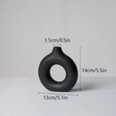 Minimalist white decorbites ceramic donut vase set living room by Decorbites