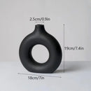 Minimalist white decorbites ceramic donut vase set living room by Decorbites