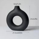Minimalist white decorbites ceramic donut vase set living room by Decorbites