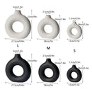 Minimalist white decorbites ceramic donut vase set living room by Decorbites