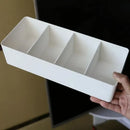 Minimalist white divided storage box kitchen tableware organizer by Decorbites