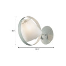 GobekUsa Minimalist Fabric Sconce Lamp: White Wall Light with Metal Ring, 1 Bulb