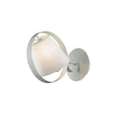 GobekUsa Minimalist Fabric Sconce Lamp: White Wall Light with Metal Ring, 1 Bulb
