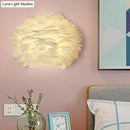 GobekUsa White Floral Wall Mount Light - Minimalist Feather Sconce for Bedroom