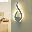 GobekUsa Nordic LED Flame-Shaped Wall Sconce Light for Cozy Bedroom Ambiance in Warm/White
