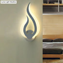 GobekUsa Nordic LED Flame-Shaped Wall Sconce Light for Cozy Bedroom Ambiance in Warm/White