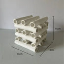 GobekUsa Geometric Ceramic Pipe Stack Decorative Figurines White Ornaments