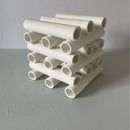 GobekUsa Geometric Ceramic Pipe Stack Decorative Figurines White Ornaments