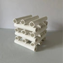 GobekUsa Geometric Ceramic Pipe Stack Decorative Figurines White Ornaments