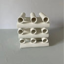 GobekUsa Geometric Ceramic Pipe Stack Decorative Figurines White Ornaments
