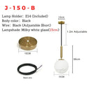 GobekUsa Glass Ball Pendant Light - Modern Hanging Fixture for Living Room, Bedroom, Dining Room