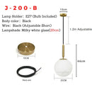 GobekUsa Glass Ball Pendant Light - Modern Hanging Fixture for Living Room, Bedroom, Dining Room