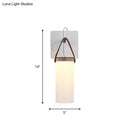 GobekUsa Nordic LED Cylinder Wall Light – White Glass, Leather Strap