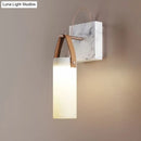 GobekUsa Nordic LED Cylinder Wall Light – White Glass, Leather Strap