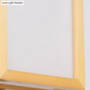 GobekUsa Minimalist White Glass Wall Sconce: Rectangular 2-Head Light with Wooden Frame - Ideal for Corridors