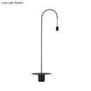 GobekUsa Minimalist Metallic Gooseneck Wall Sconce with Bulb - Black/White/Gold Lighting Fixture