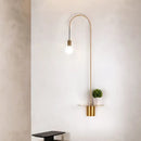 GobekUsa Minimalist Metallic Gooseneck Wall Sconce with Bulb - Black/White/Gold Lighting Fixture
