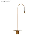 GobekUsa Minimalist Metallic Gooseneck Wall Sconce with Bulb - Black/White/Gold Lighting Fixture