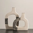 GobekUsa Geometric Stripes Ceramic Flower Vase for Home Decoration and Flower Arrangements