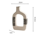 GobekUsa Geometric Stripes Ceramic Flower Vase for Home Decoration and Flower Arrangements