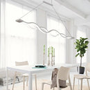 GobekUsa Minimalist White LED Acrylic Pendant Lamp: Wavy Suspended Lighting Fixture for Table