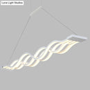 GobekUsa Minimalist White LED Acrylic Pendant Lamp: Wavy Suspended Lighting Fixture for Table