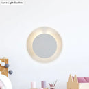 GobekUsa Adjustable Minimalist LED Metallic Disc Wall Sconce Lamp - White Wall Mount Light Fixture