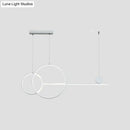 GobekUsa Sleek Ring and Linear LED Hanging Lamp: Minimalistic Metal Chandelier for Dining Rooms and Islands