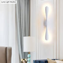 GobekUsa Contemporary LED Vanity Light for Living Room - Linear Wall Sconce Lighting in White Metal
