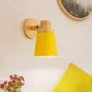 GobekUsa Minimalist Metal 1-Head Barrel Wall Lamp Sconce with Wood Backplate - Stylish Living Room Wall Light Fixture