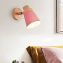 GobekUsa Minimalist Metal 1-Head Barrel Wall Lamp Sconce with Wood Backplate - Stylish Living Room Wall Light Fixture