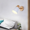GobekUsa Minimalist Metal 1-Head Barrel Wall Lamp Sconce with Wood Backplate - Stylish Living Room Wall Light Fixture