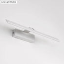 GobekUsa Minimalist White Metal LED Vanity Light Fixture: Wall Mounted Rectangle Lamp for Bathroom in Warm/White Light