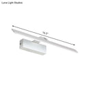 GobekUsa Minimalist White Metal LED Vanity Light Fixture: Wall Mounted Rectangle Lamp for Bathroom in Warm/White Light