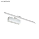 GobekUsa Minimalist White Metal LED Vanity Light Fixture: Wall Mounted Rectangle Lamp for Bathroom in Warm/White Light