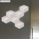 GobekUsa Minimalist Metallic Geometric Wall Mount Light: Cubic Shape, 1/2-Light White Wall Lamp for Corridor