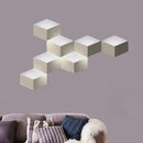 GobekUsa Minimalist Metallic Geometric Wall Mount Light: Cubic Shape, 1/2-Light White Wall Lamp for Corridor