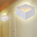 GobekUsa Minimalist Metallic Geometric Wall Mount Light: Cubic Shape, 1/2-Light White Wall Lamp for Corridor