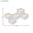 GobekUsa Minimalist Metallic Geometric Wall Mount Light: Cubic Shape, 1/2-Light White Wall Lamp for Corridor