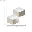 GobekUsa Minimalist Metallic Geometric Wall Mount Light: Cubic Shape, 1/2-Light White Wall Lamp for Corridor