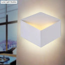 GobekUsa Minimalist Metallic Geometric Wall Mount Light: Cubic Shape, 1/2-Light White Wall Lamp for Corridor