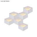 GobekUsa Minimalist Metallic Geometric Wall Mount Light: Cubic Shape, 1/2-Light White Wall Lamp for Corridor