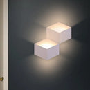 GobekUsa Minimalist Metallic Geometric Wall Mount Light: Cubic Shape, 1/2-Light White Wall Lamp for Corridor