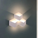 GobekUsa Minimalist Metallic Geometric Wall Mount Light: Cubic Shape, 1/2-Light White Wall Lamp for Corridor