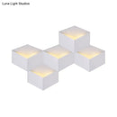 GobekUsa Minimalist Metallic Geometric Wall Mount Light: Cubic Shape, 1/2-Light White Wall Lamp for Corridor