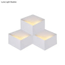 GobekUsa Minimalist Metallic Geometric Wall Mount Light: Cubic Shape, 1/2-Light White Wall Lamp for Corridor