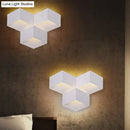 GobekUsa Minimalist Metallic Geometric Wall Mount Light: Cubic Shape, 1/2-Light White Wall Lamp for Corridor