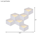 GobekUsa Minimalist Metallic Geometric Wall Mount Light: Cubic Shape, 1/2-Light White Wall Lamp for Corridor